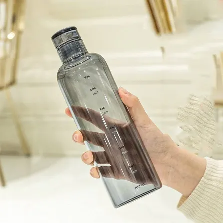 Glass Drinking Water Bottle With Time Scale